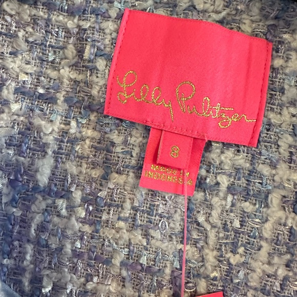 NWT Lilly Pulitzer Jaden Tweed Boucle Jacket, Lark Lilac Swirl, 8 - Picture 6 of 7